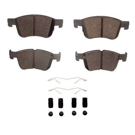 Dynamic Friction Co 5000 Advanced Brake Pads - Ceramic and Hardware Kit, Long Pad Wear, Front 1551-2300-01